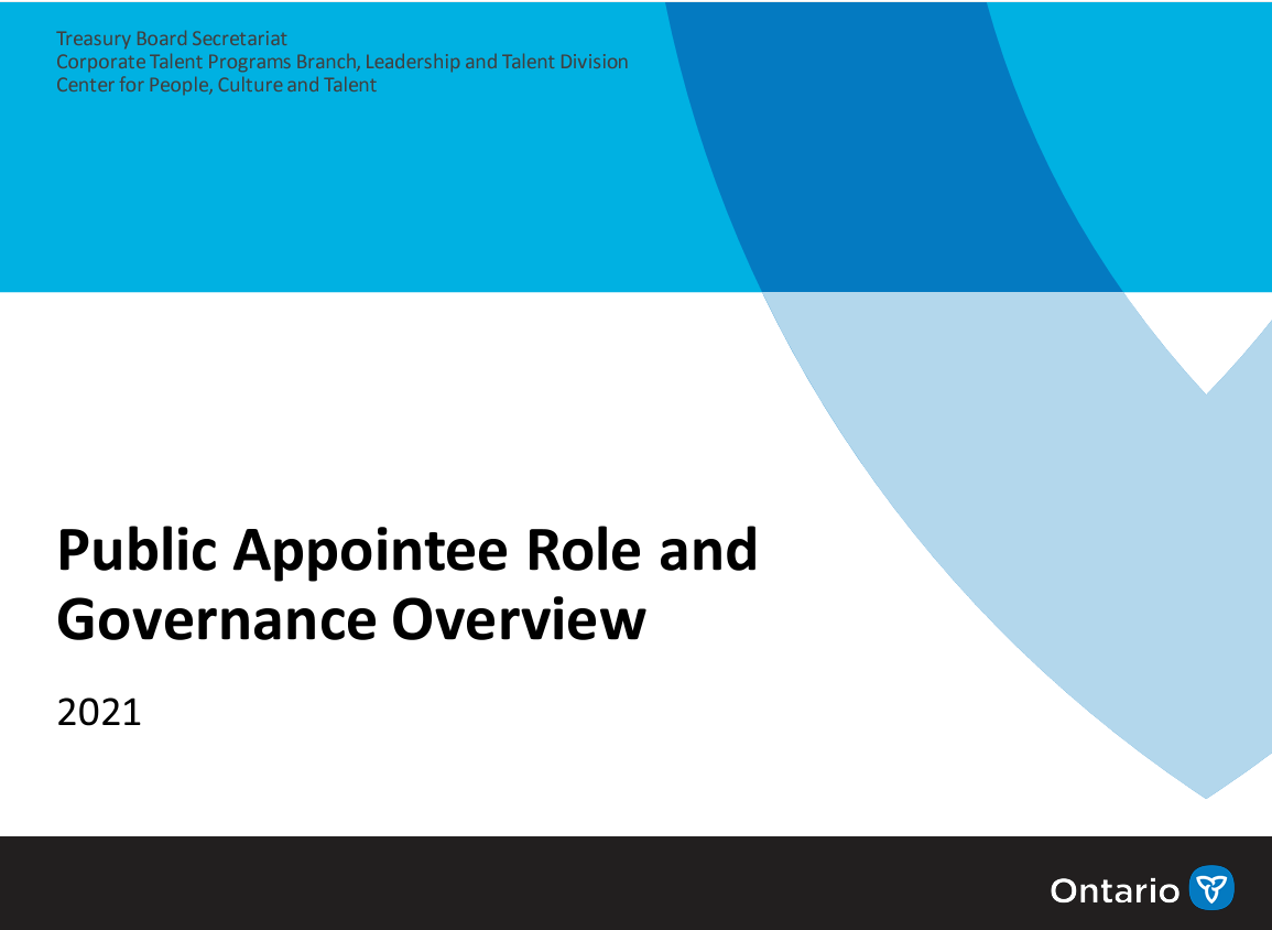 Public Appointee Role and Governance Overview